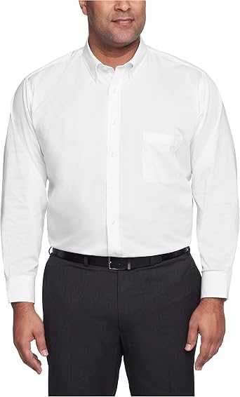 Izod Mens BIG FIT Dress Shirts Stretch Solid Big and Tall