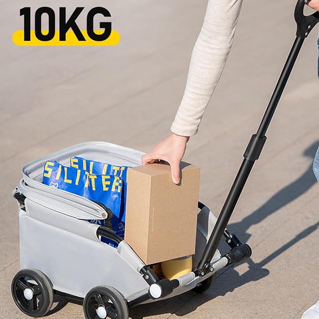Foto 4 de 7 de Pet Stroller Dog Pram, Plegable sin Herramientas UV Impermeable 360° Mango Giratorio 4 Ruedas Carro Mascota…