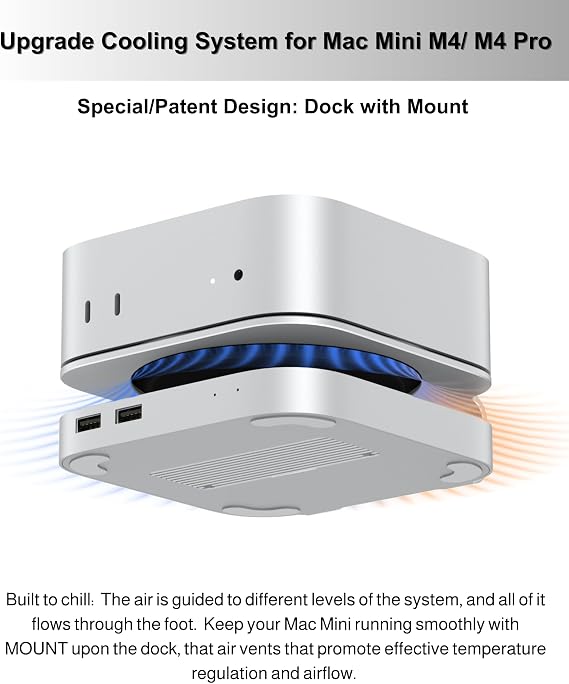 Mac mini M4/M4 Pro,M5 Pro,M6, 40Gbps Dock Station with NVMe SSD Enclosure