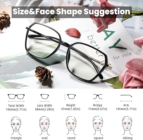 Miniatura 5 de ROCKNIGHT Hexagon Blue Light Blocking Glasses for Men Women Gaming Computer Tablet Phone Digital Screen