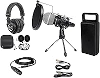 Vista 1 de Rockville Paquete de transmisión de podcasts de PC con micrófono+soporte+auriculares