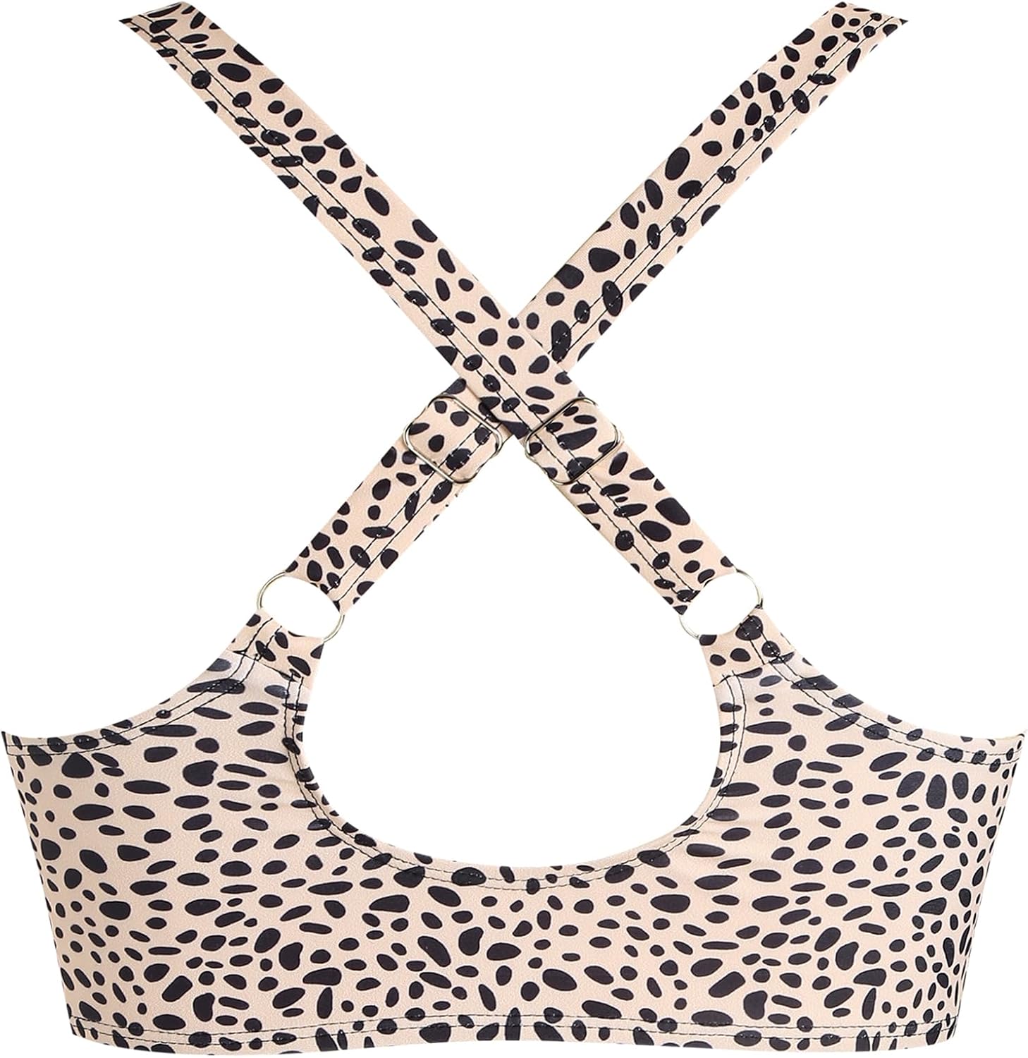 ZAFUL Women Bikini Top Only-Ruched Bra Padded Bathing Suit Top Cross Back Vintage Retro Bathing Suit Tops 2025 - Image 3