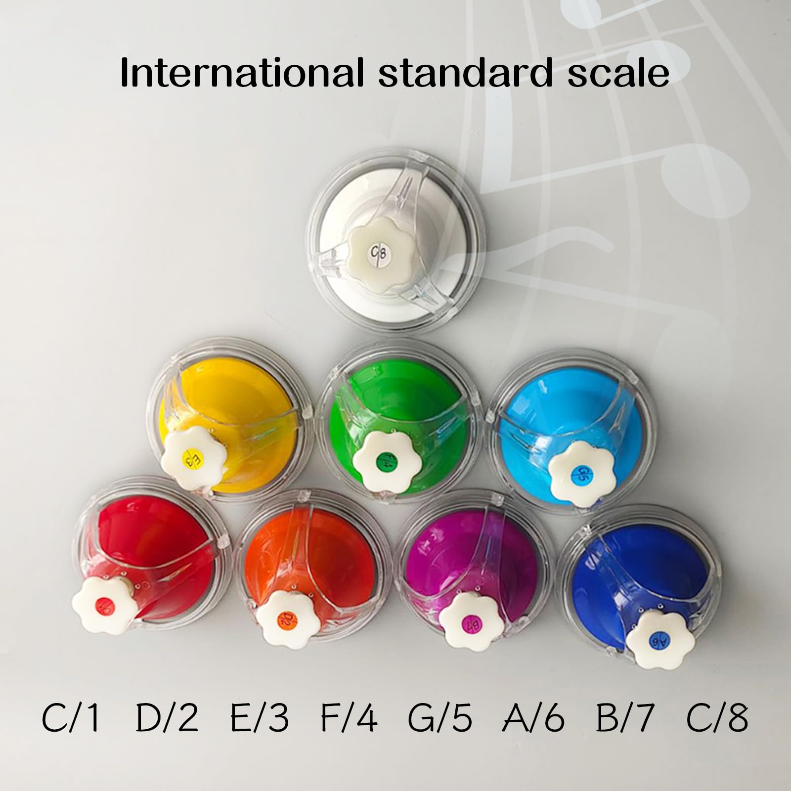 8 campanelle a mano in metallo arcobaleno – bordi lisci per musica da scrivania campane strumento a percussione