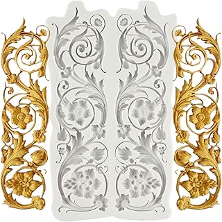 Baroque Style Curlicues Scroll Lace Fondant Silicone Mold Filigree Mold For Sugar Cake Decorating Cupcake Topper Gum Paste Polymer Clay