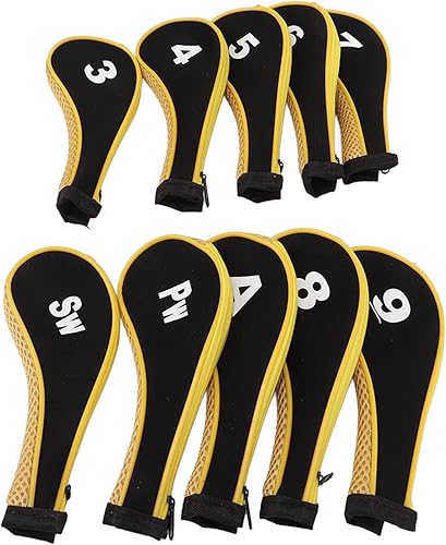 Miniatura 6 de Fundas para cabezas de palos de golf, 10 unidades, con estampado de números, de neopreno, con cremallera, protectores de golf para la mayoría de