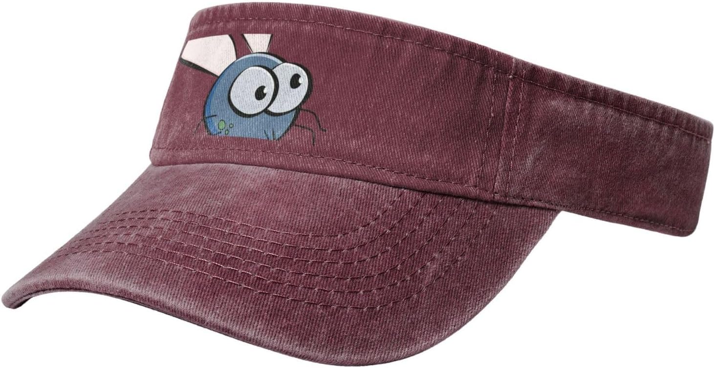 Insect Wings Eyes Cartoon Print Sport Sun Visor Hats Cotton Ball Caps Empty Top Baseball Sun Cap for Men Women