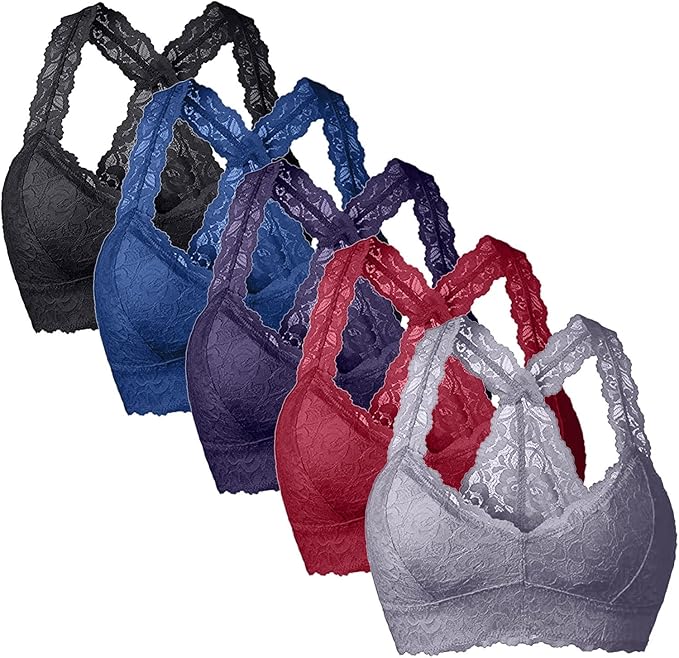 BMSY BH mit Vorderverschluss,Triangel BH,Sport BH große größen,BH mit Spitze,BH Damen,BH bügel