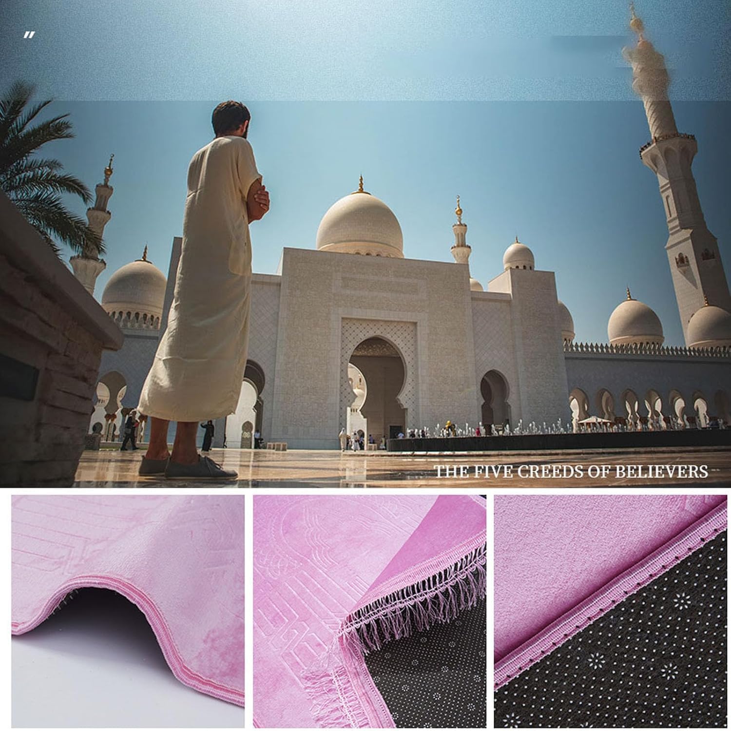 Tapis de prière ergonomique – Tapis de prière épais rembourré pour un confort amélioré – Parfait pour les prières quotidiennes