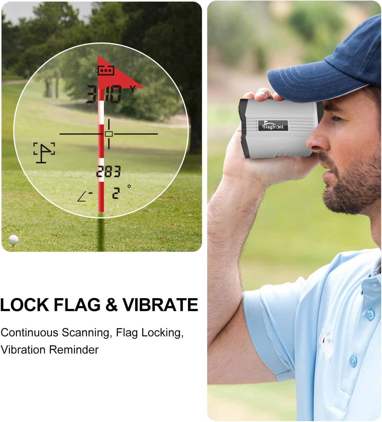 Range Finder Golf Rangefinder with Slope,1100 Yards Golf Range Finder Magnetic, 6X Magnification with Flag Pole Lock Vibration for Golf Course - Image 6