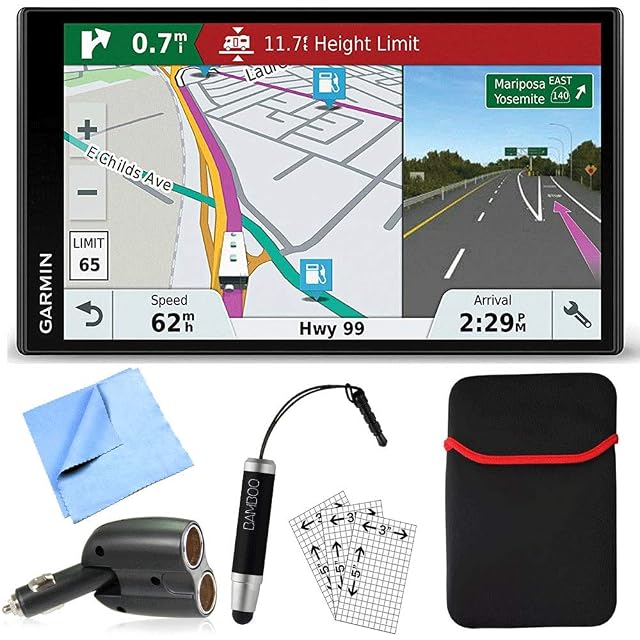 Garmin RV 770 NA LMT-S RV Dedicated GPS Navigator Essential Camping Accessory Bundle Includes Car Charger Cleaning Cloth