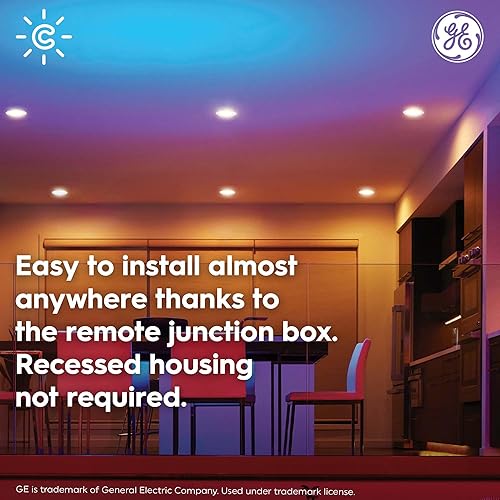 Miniatura 8 de GE CYNC Reveal HD+ Wafer Smart LED Downlight Fixture, luces que cambian a todo color, luces LED WiFi y Bluetooth, funciona con Google Home y Tienda
