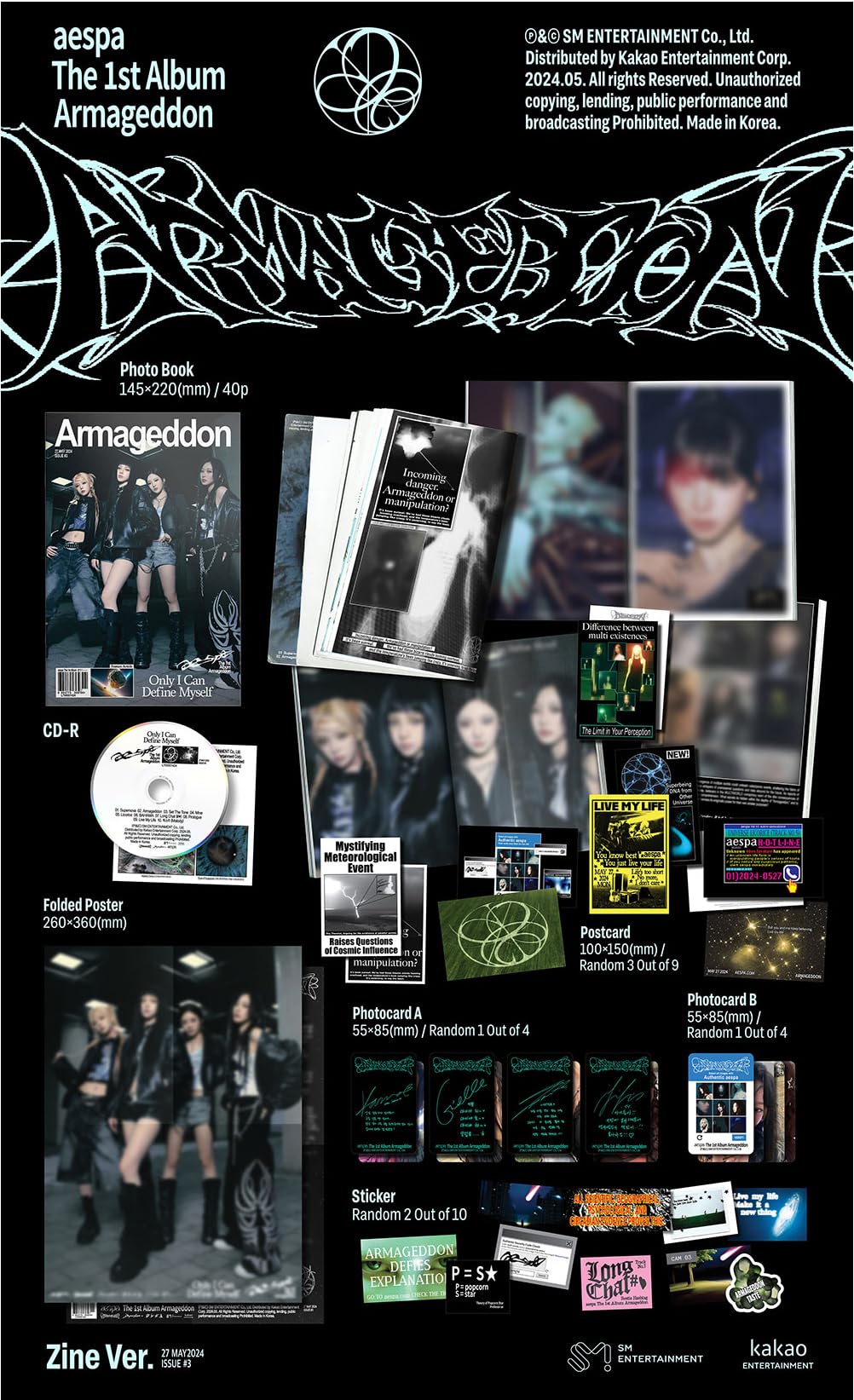 Aespa Armageddon [Zine Version] The 1st Album Folded Poster +