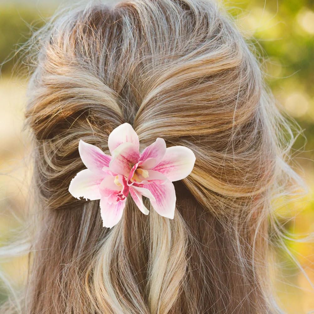 3 PACK Hawaiian Flower Hair Clips - Image 3