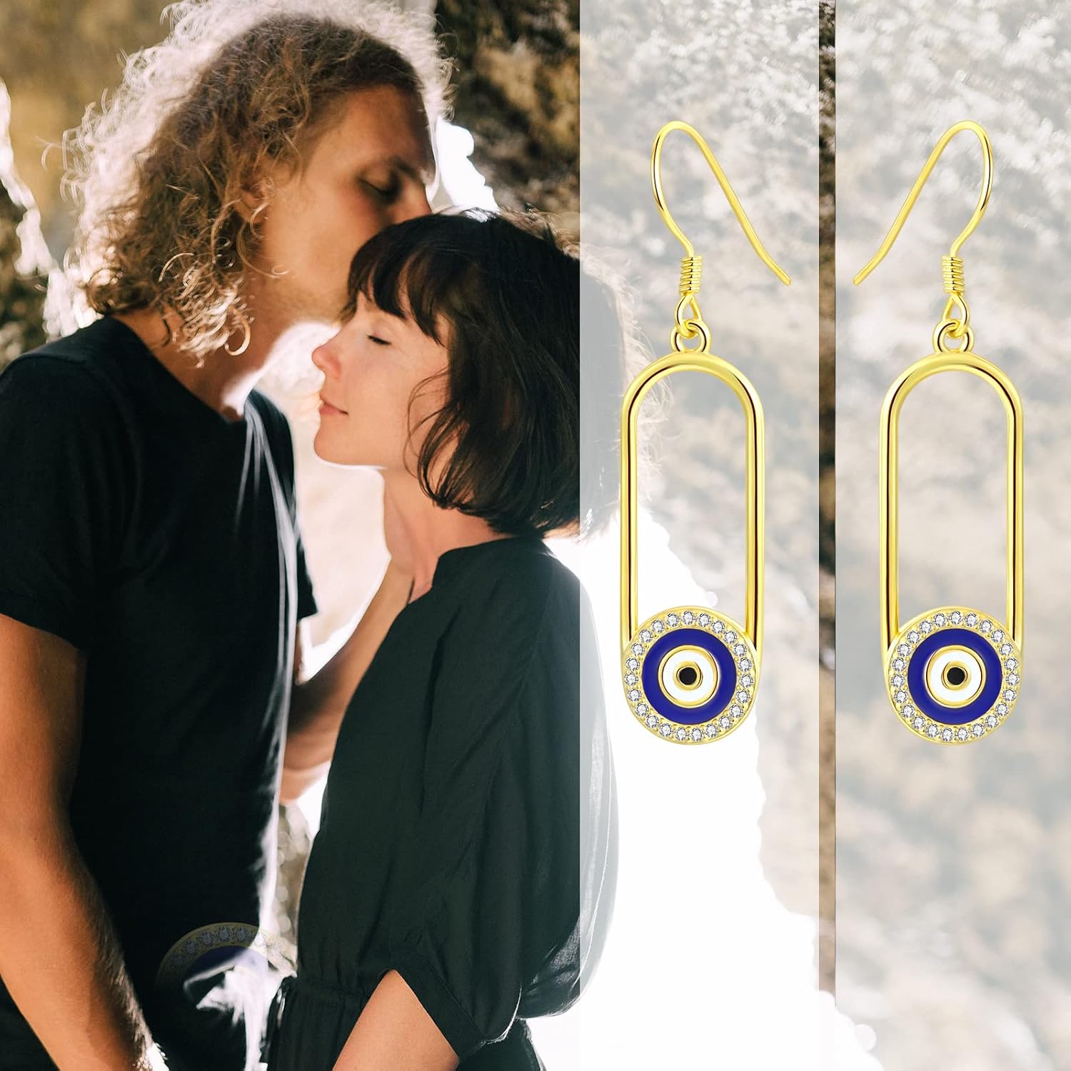 Evil Eye Earrings S925 Sterling Silver Evil Eye Jewelry Devil's Eye Earrings for Women - Image 5