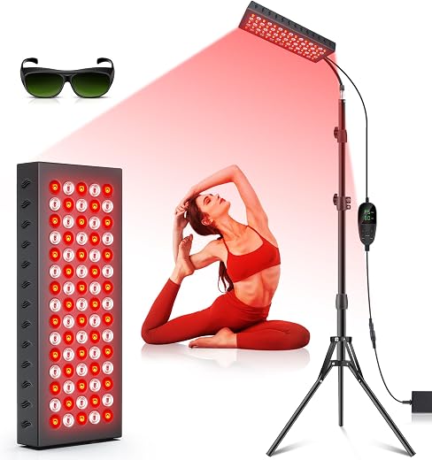 Astarexin Red Lights Therapy for Body Face, 75 LED Light Therapy Panel with Stand, 35W 660nm Redlight and 850nm Near Infra...