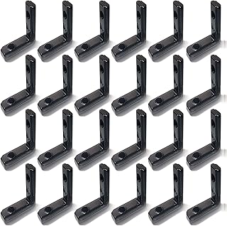QIJINTRID 24pcs Black 2020 Series L-Shape Interior Inside Corner Connector Joint Bracket with Screws and Wrench for 20x20 Series Aluminum Extrusion Profile Slot 6mm