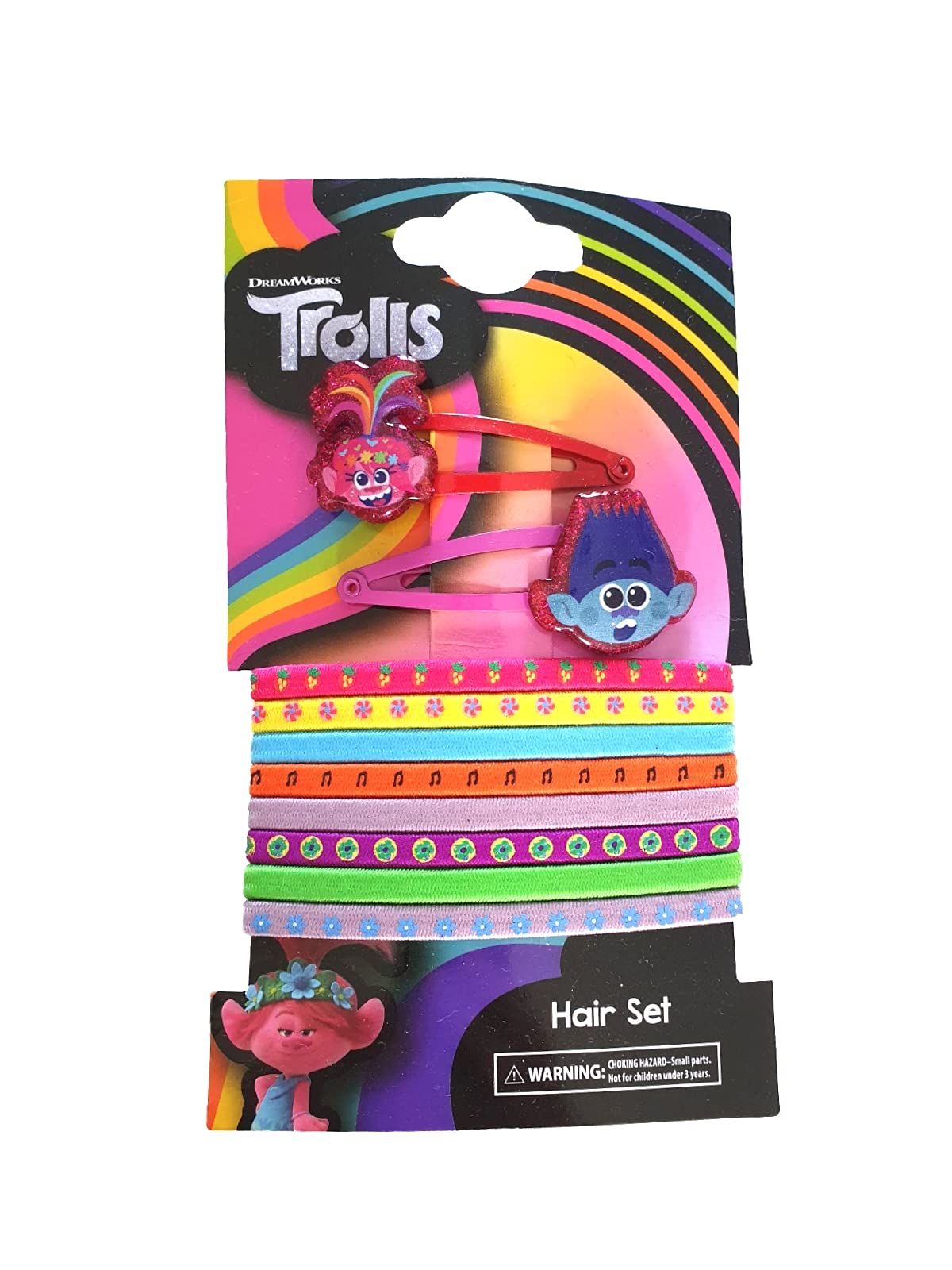 Trolls Ponio & Hair Snap Clip Set Branch & Poppy