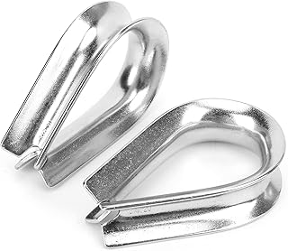 Wire Rope Cable Thimbles, 2pcs 20mm M20 Stainless Steel Wire Rope Cable Thimbles for 20mm Diameter Wire Rope Cable Boating Rowing Rowing