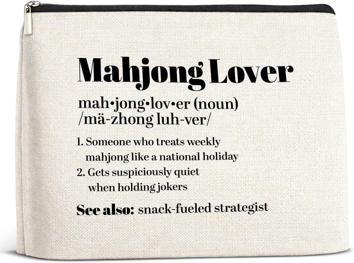 Mahjong Makeup Bag, Mahjong Accessories and Gifts for Women Lovers Players