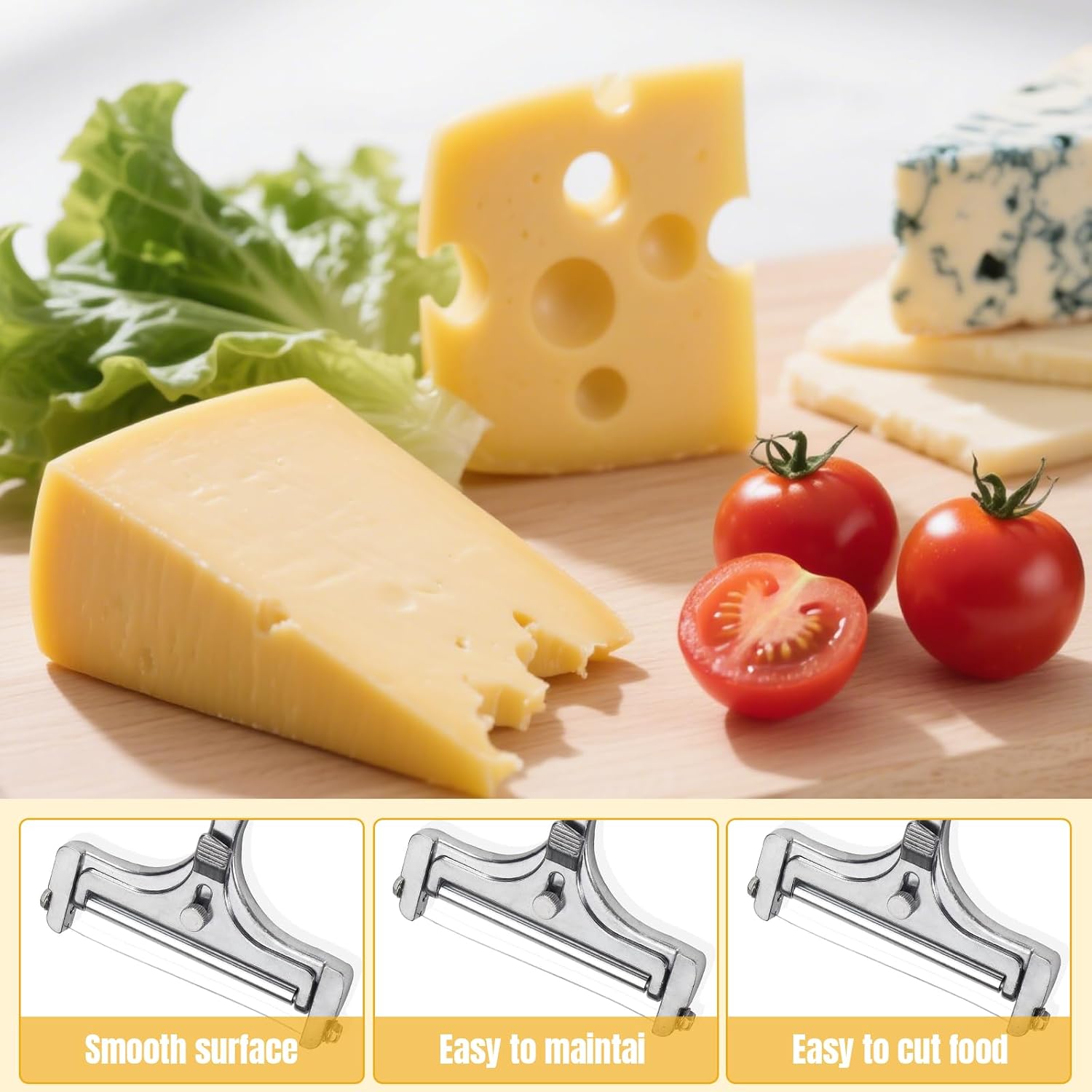 Stainless Steel Wire Cheese Slicer with 4 Extra Wires Cheese Cutter