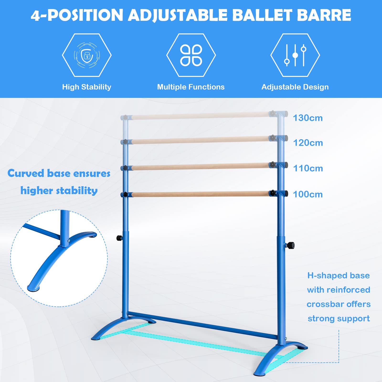 Foldable Ballet Portable Barre With Tablet Holder Foldable Home