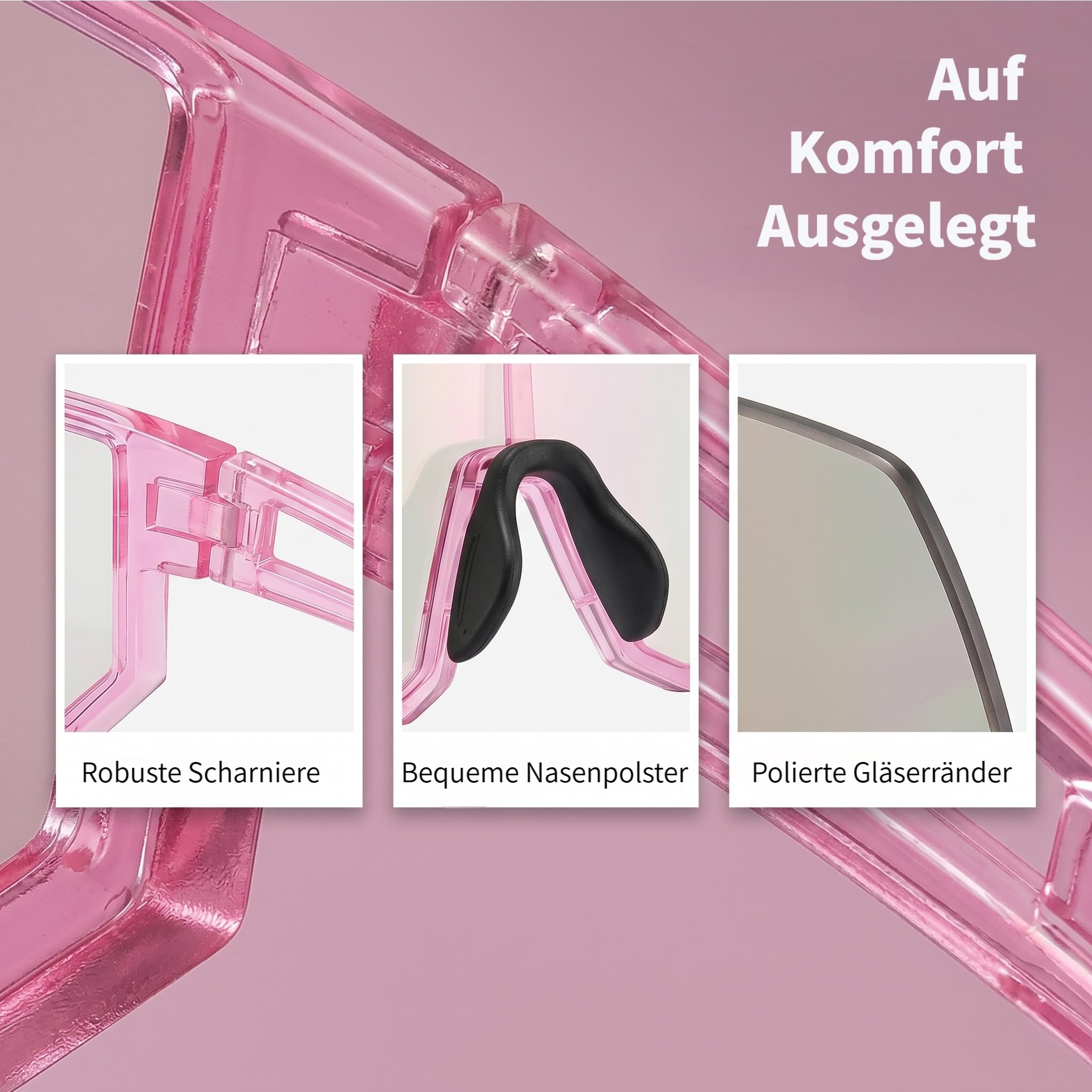 Generisch Rosa Selbsttönend Fahrradbrille, Photochromatische UV400, Fahrradbrille Herren, Schnelle Brille Damen, Sportsonnenbrille Radsport Radfahren für Radfahren Laufen Baseball Mtb