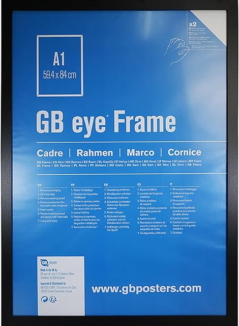 GB Eye Contemporary Wooden Black Picture Frame - A1 - 59.4 x 84.1cm