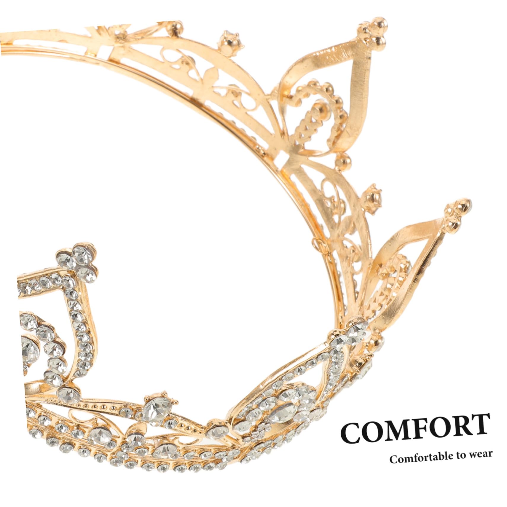 iplusmile Redonda Brillante para Novia con Diadema de Pedrería Tocado Elegante para Bodas y Fiestas Accesorio Femenino Estilo Princesa para Cumpleaños y Eventos Especiales