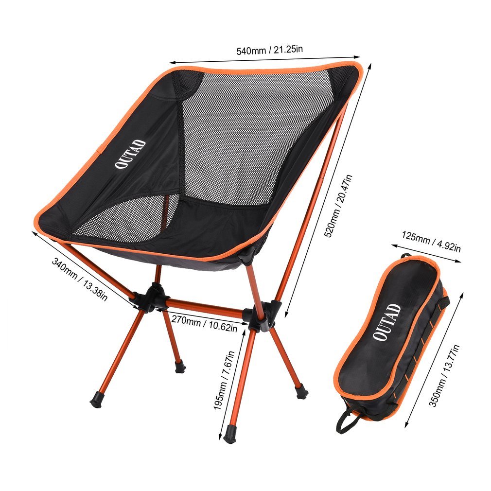 Chaise De Camping Pliable Ultra Légère – Portable, Pour Adulte, Voyages, Randonnée, Pique-nique, Pêche, Design Compact