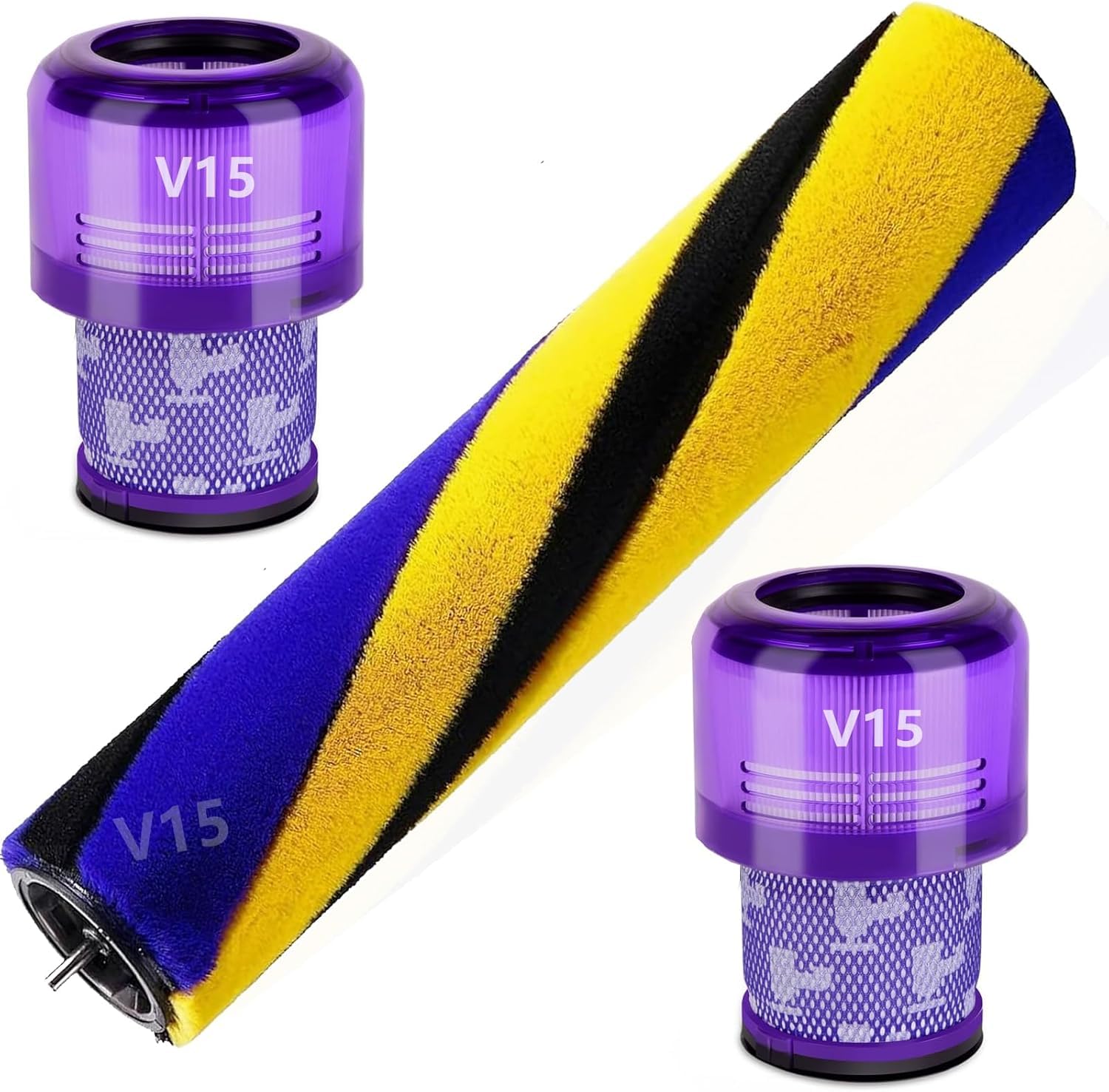 Brush Roller for Dyson V15 Detect Slim Absolute Total Clean Extra Vacuum Roll Replacement Parts (V15 Brush with Filter)