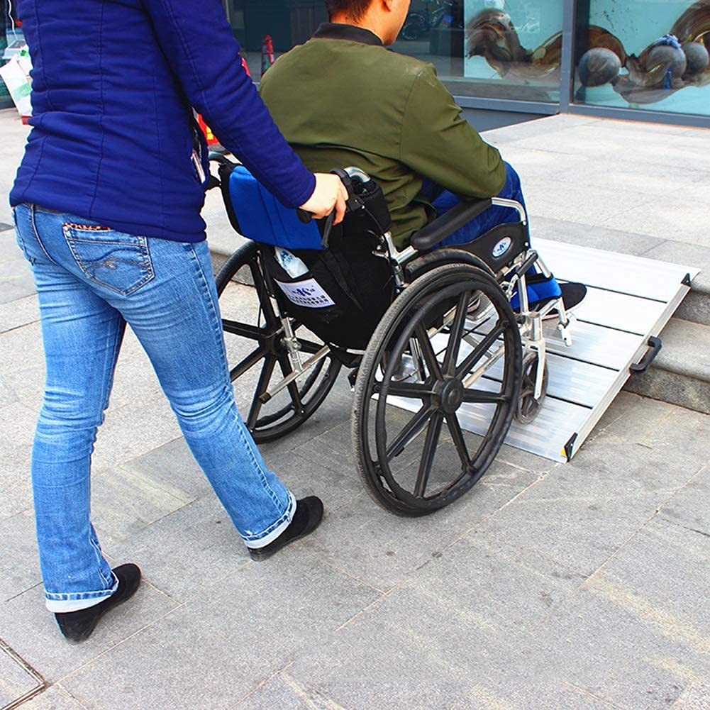 Rampa móvil para silla de ruedas, accesibilidad de aleación de aluminio, rampas de umbral de movilidad, portátil y multicolor, ayuda para discapacitados, conveniente