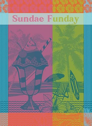 Garnier-Thiebaut, Sundae Funday, Fruity French Jacquard - Toalla de cocina o té, 100% algodón disponible en Yaxa Guatemala
