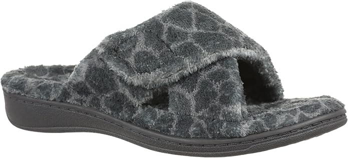 Vionic Women's Indulge Relax Slipper - Ladies Comfortable Cozy Adjustable House Slippers that include Three-Zone Comfort with Orthotic Insole Arch Support, Soft House Shoes for Ladies
