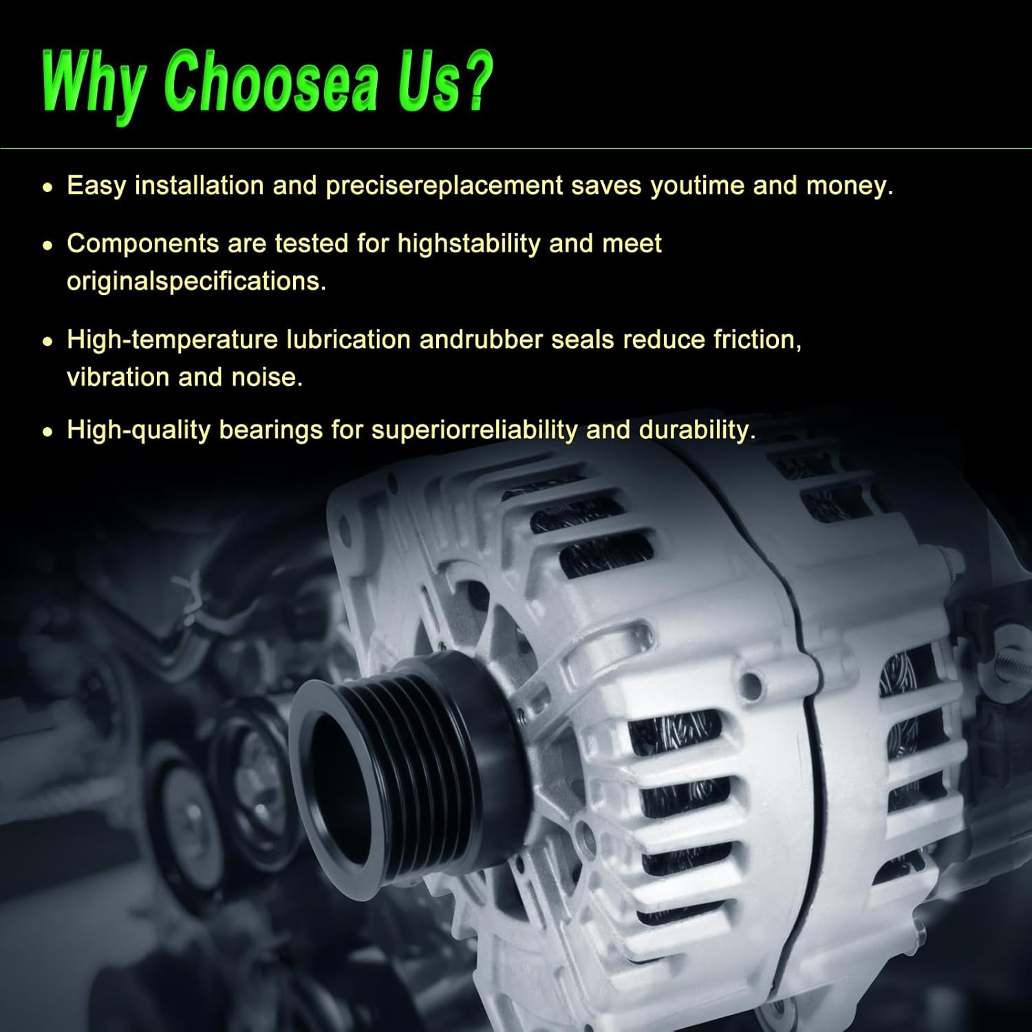Alternator Compatible with Mercedes-Benz CL550 CLS550 E550 GL550 GL450 GLS550 ML550 S550 SL550 SLK550 Replace for FG18S029 A0141540902 0009068601 0141540902 A3126 4.7L V8 5.5L V8