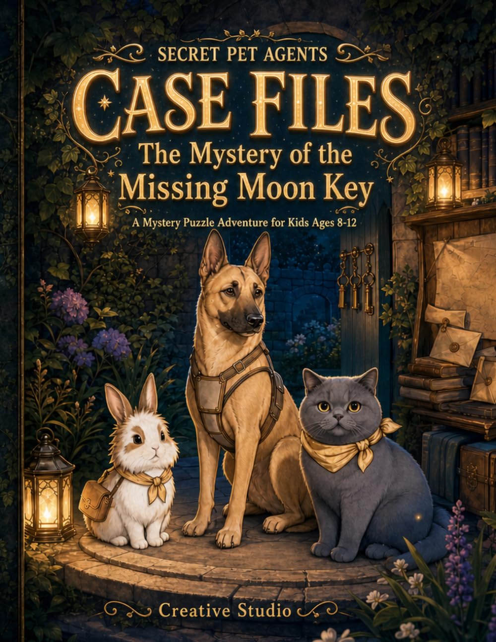 Secret Pet Agents Case Files: The Mystery of the Missing Moon Key: A Mystery Puzzle Adventure Book for Kids Ages 8-12 with Codes, Mazes, Hidden Objects, Logic Games, and Maps