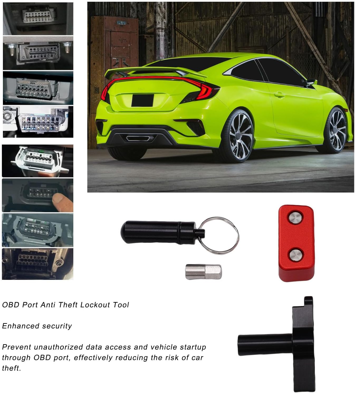 OBD Port Anti Theft Lockout Tool Aluminum Alloy Car Diagnostic Port Locking Tool for SUVs Trucks