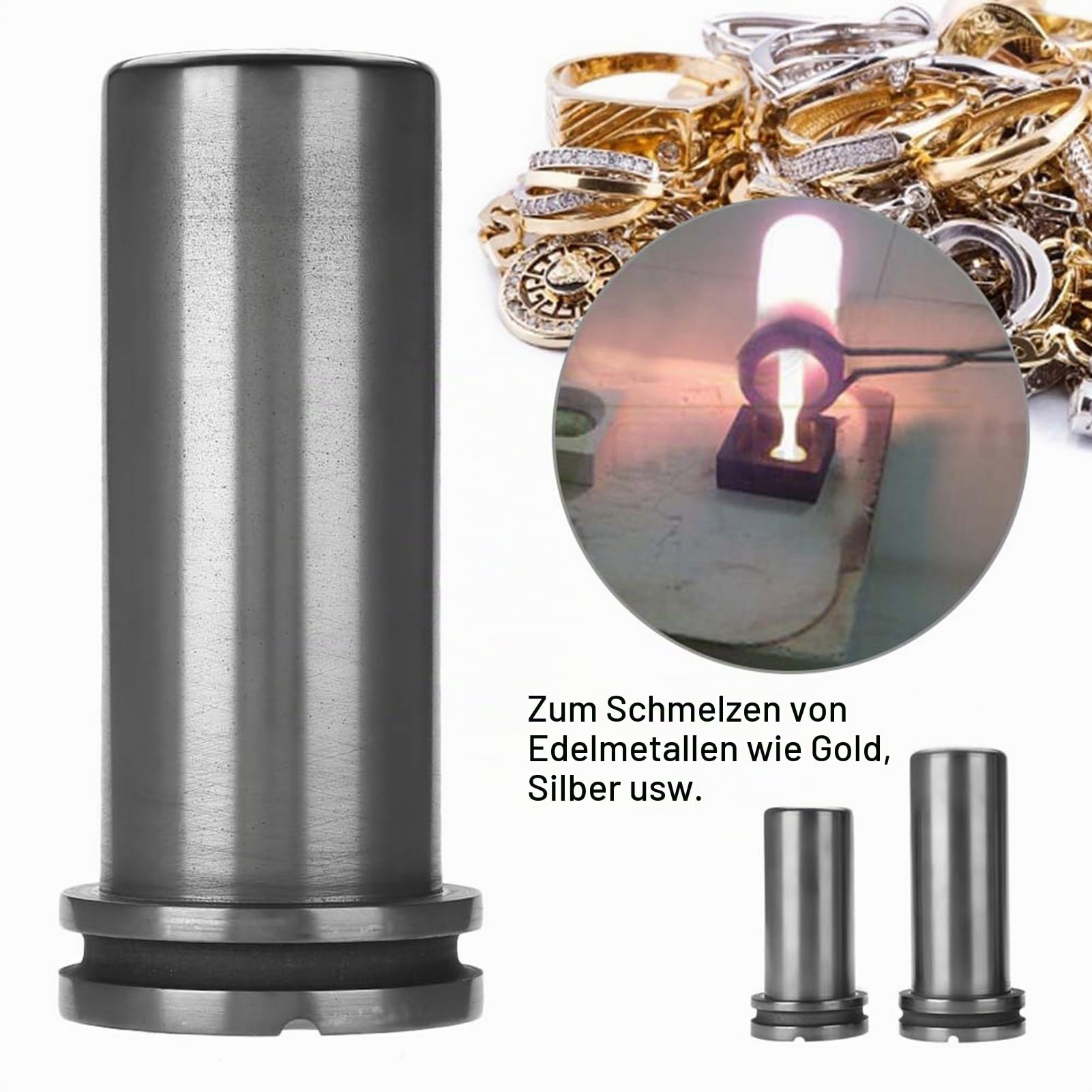 Hochreiner Graphittiegel, 1 Kg / 2 Kg / 3 Kg Graphittiegel Metallschmelzender Barrenform für Gold Silber Messing Aluminiumofen Gießen Schmuckwerkzeuge(3kg)