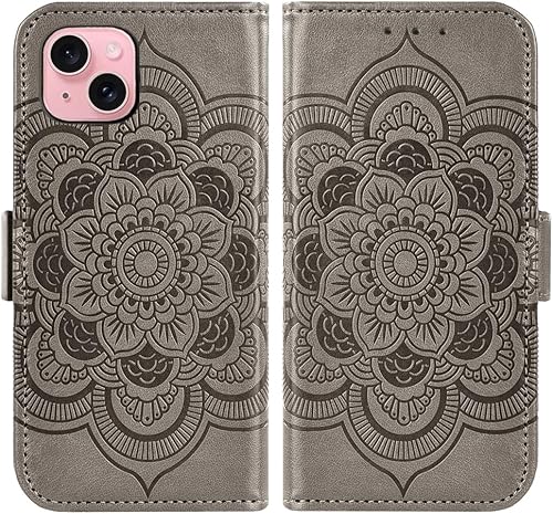 Miniatura 5 de Asuwish Funda compatible con iPhone 15 de 6.1 pulgadas y protector de pantalla de vidrio templado, soporte para tarjeta de crédito, soporte para