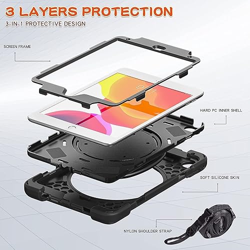 Vista 189 de Funda para iPad (A16) de 11 pulgadas 2025, Aslo para iPad 10 de 10.9 pulgadas 2022, funda resistente a prueba de golpes, soporte giratorio, soporte