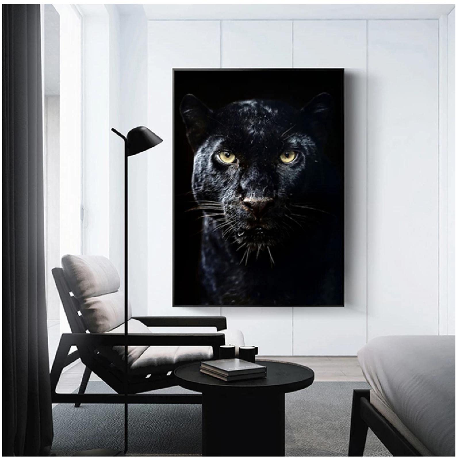 DHBANEIOK La Panthère Noire Impression Sur Toile - Image Sur