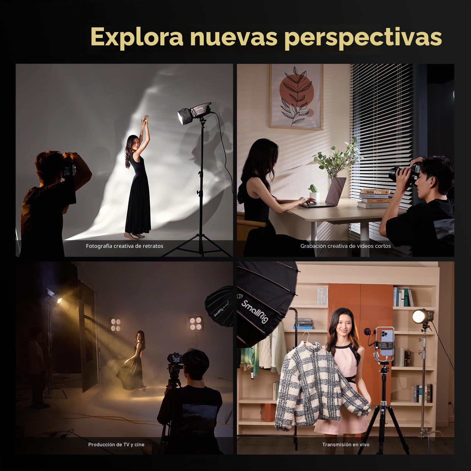 SMALLRIG RA-F150 Lente Fresnel con Montura Bowens, Ajuste de Enfoque con una Sola Mano para RC 120 RC 220 RC 350 RC 450 y Otras Luces Continuas, Herramienta de Modelado de Iluminación - 4246