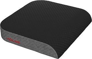 Kölbs Extra Large Memory Foam Seat Cushion for Office Chair - Plush Velvet Cover, Back Coccyx Pain Relief, Carry Handle (19x17x3")