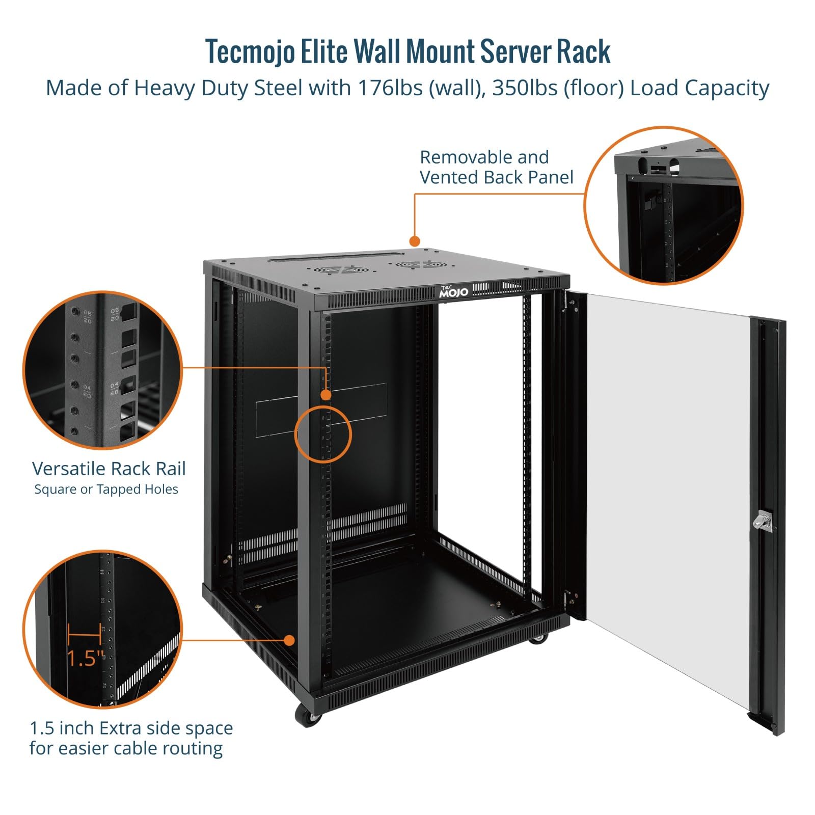 Amazon.com: Tecmojo 18U Wall Mount Rack,18U Rack 23.6 Inch Depth