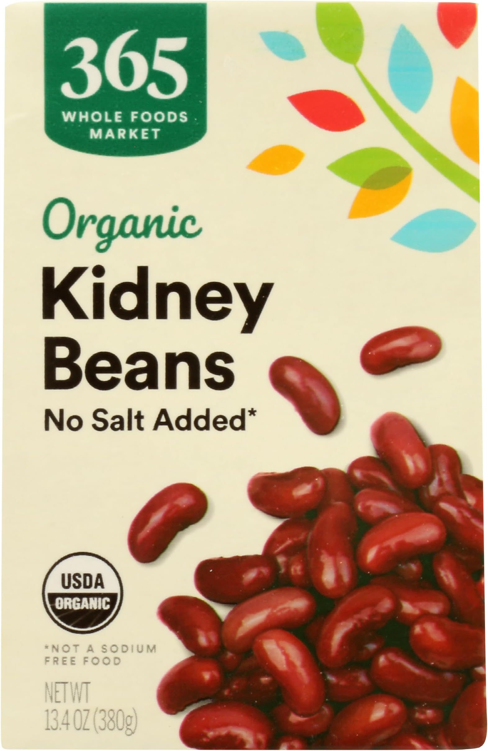 365 by Whole Foods Market, Organic Kidney Beans No Salt Added, 13.4 oz