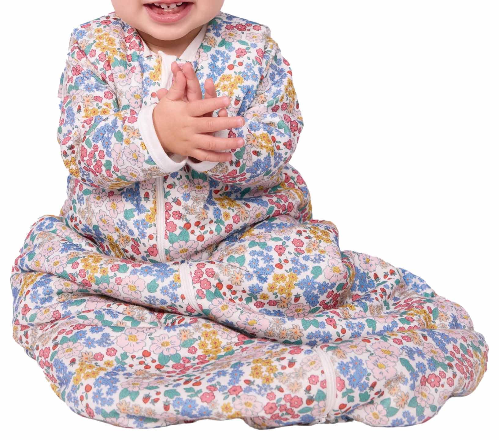 Petit Bateau Gigoteuse Bébé en Coton Imprimé à Fleurs Tog 2, T0 Taille 0 (Nai/6Mois), Marshmallow/Multico