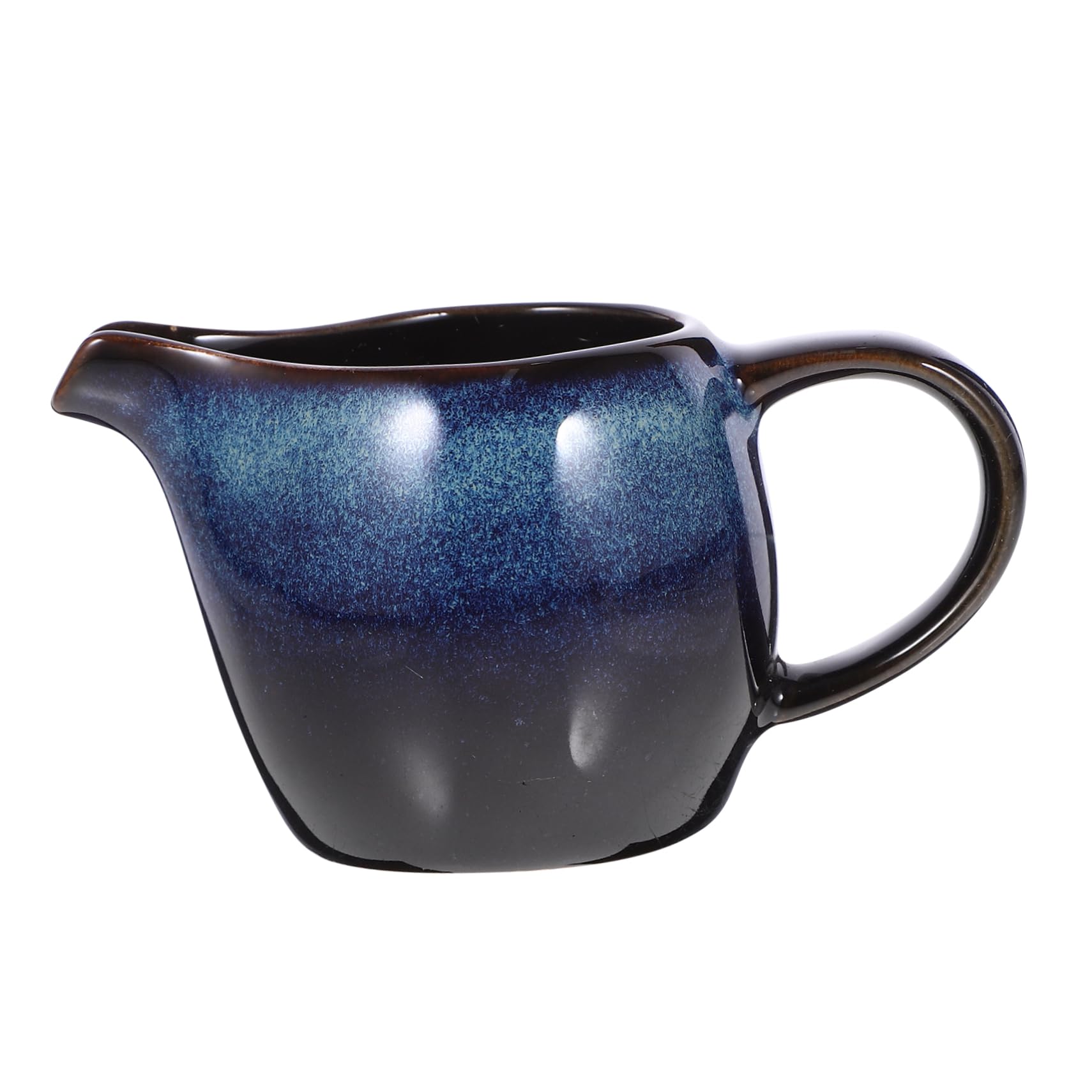 Unomor Ceramic Milk Pitcher Handle Cafe Pitcher Blue Tea Pot Porcelain Coffee Mug