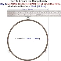 Vista 2 de Anillo giratorio de microondas de 7 pulgadas con rodillos de 0.472 in, soporte de bandeja para horno de microondas, anillo de rodillo giratorio