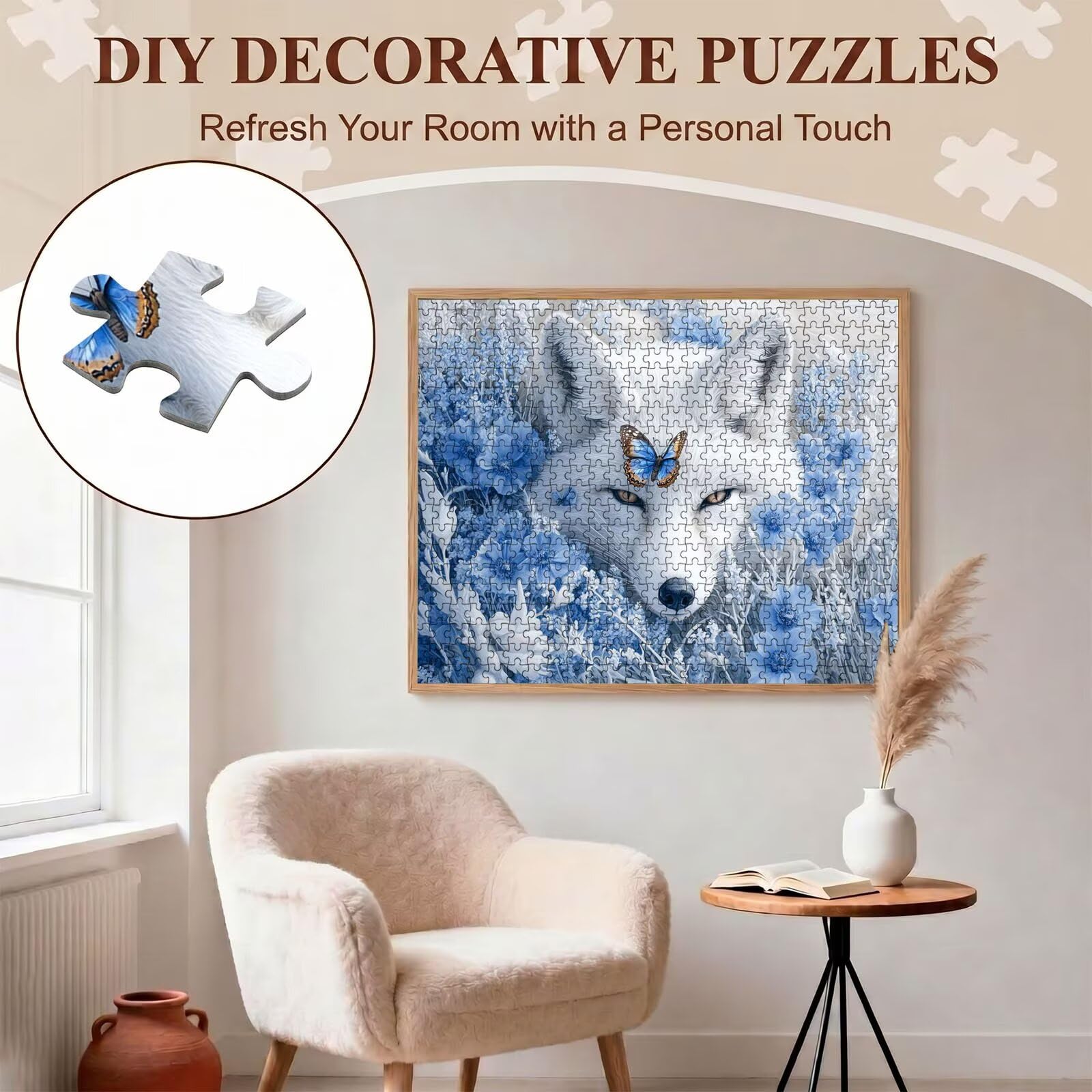 Puzzle 3000 Teile, Holzpuzzle Erwachsene 122 x 81 cm, Kniffliges Denksport Spiel, Großer Puzzlespaß für anspruchsvolle Liebhaber, Familienspiel, Puzzles für Dekor und Geschenk Niedlich Tier f0-565