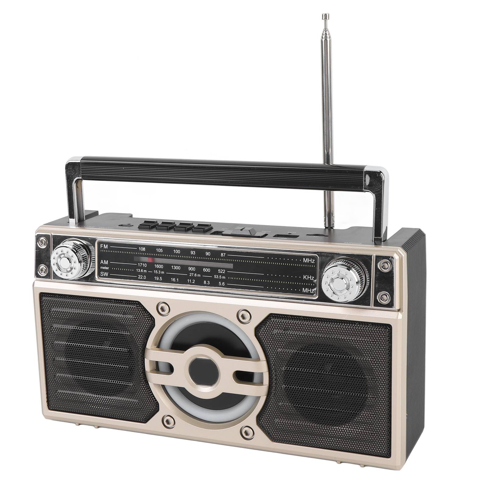 Tangxi Portable Radio, AM FM SW Radio with USB SD Card Slot, Double 5W Speakers, 18H Battery Life, Clear Reception, for Home Outdoor Travel (Golden)-image-32