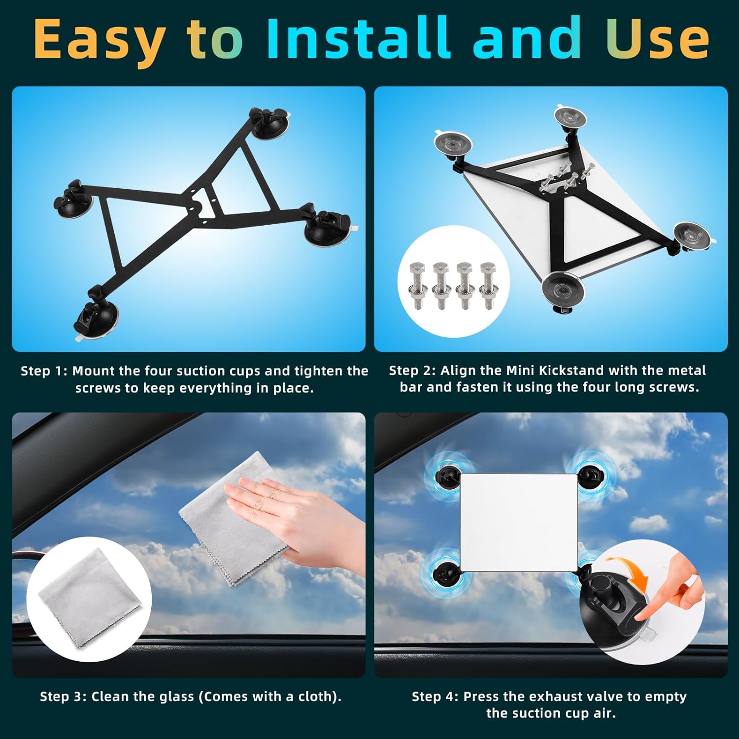 Starlink Mini Mount, Heavy Duty Suction Cup Mount Kit for Car Roof, Skylight, Rear Window, RV, Boat, Yacht, Aircraft & Road Trips – Stable Signal, Starlink Mini Accessories